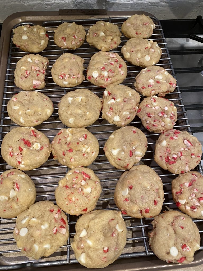 White chocolate peppermint cookies