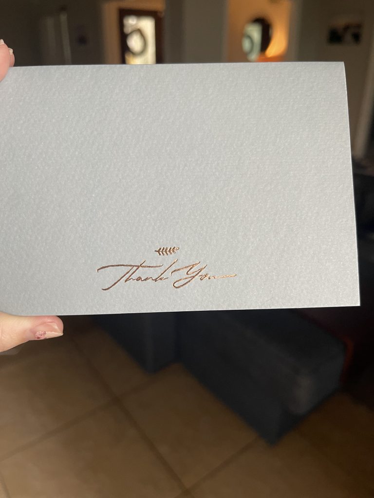thank you note